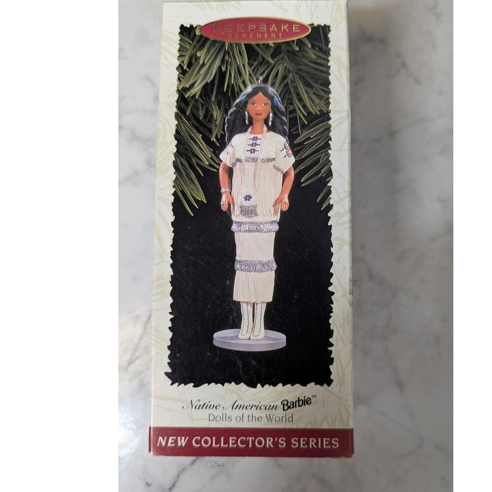 Hallmark Dolls of the World Native American Barbie 1996 Christmas tree ornament
